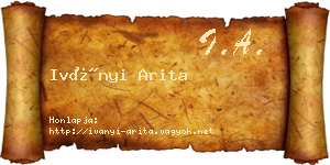 Iványi Arita névjegykártya