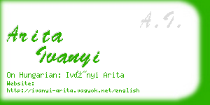 arita ivanyi business card